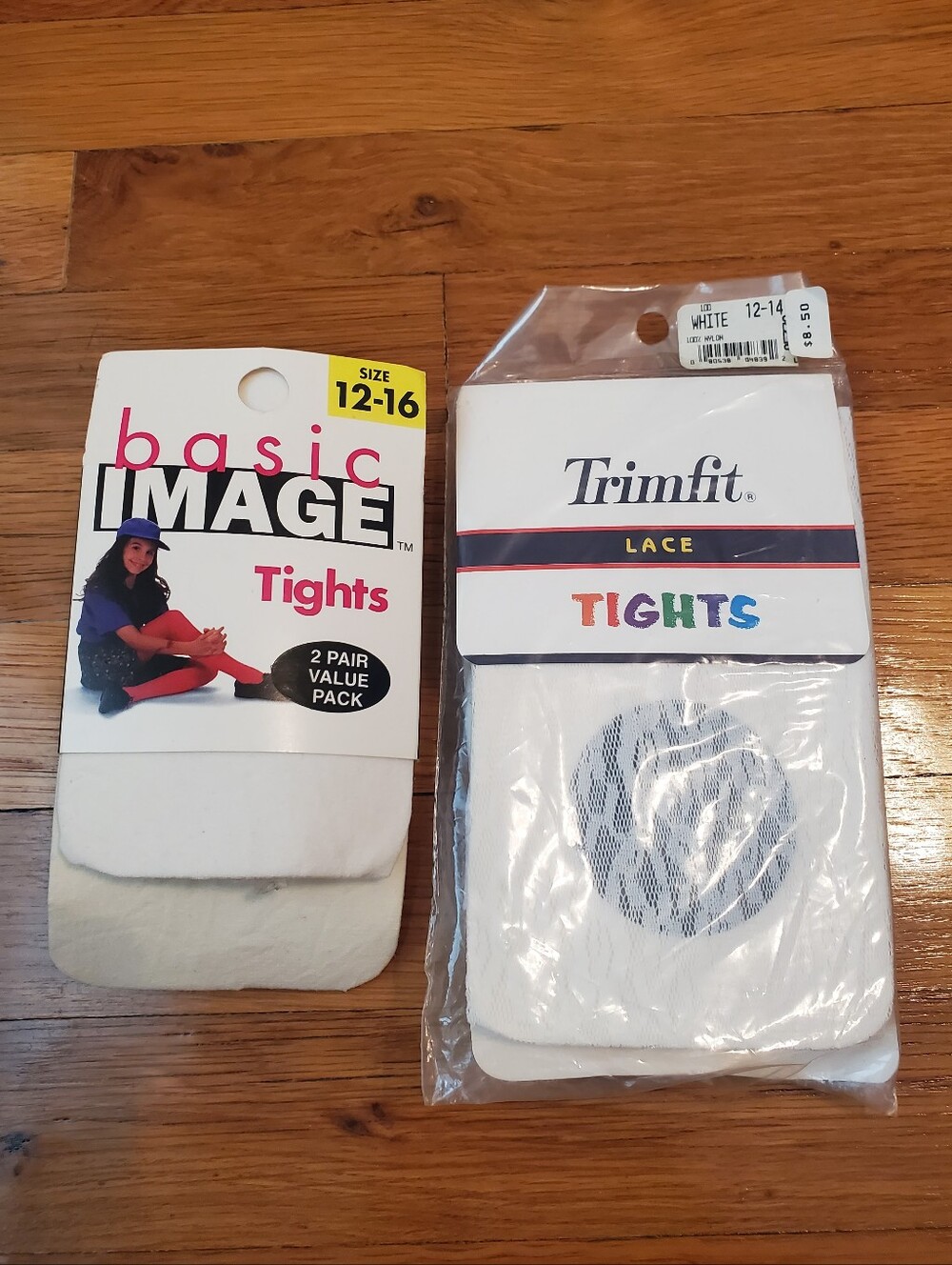 Girls Tights - White & Lace - 3 Pairs Size 12-14 & Size 12-16